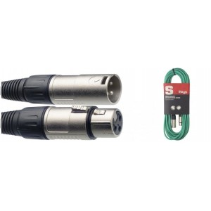 Stagg 10 m high quality microphone cable in Green