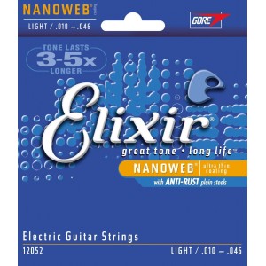 Elixir nanoweb coated electric strings. Light .010 - .046